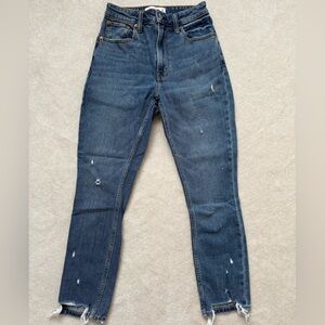 Abercrombie & Fitch Dark Blue High Rise Skinny Jeans size 24 curve love